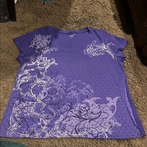 St. John's Bay Purple Graphic Polo Tee
